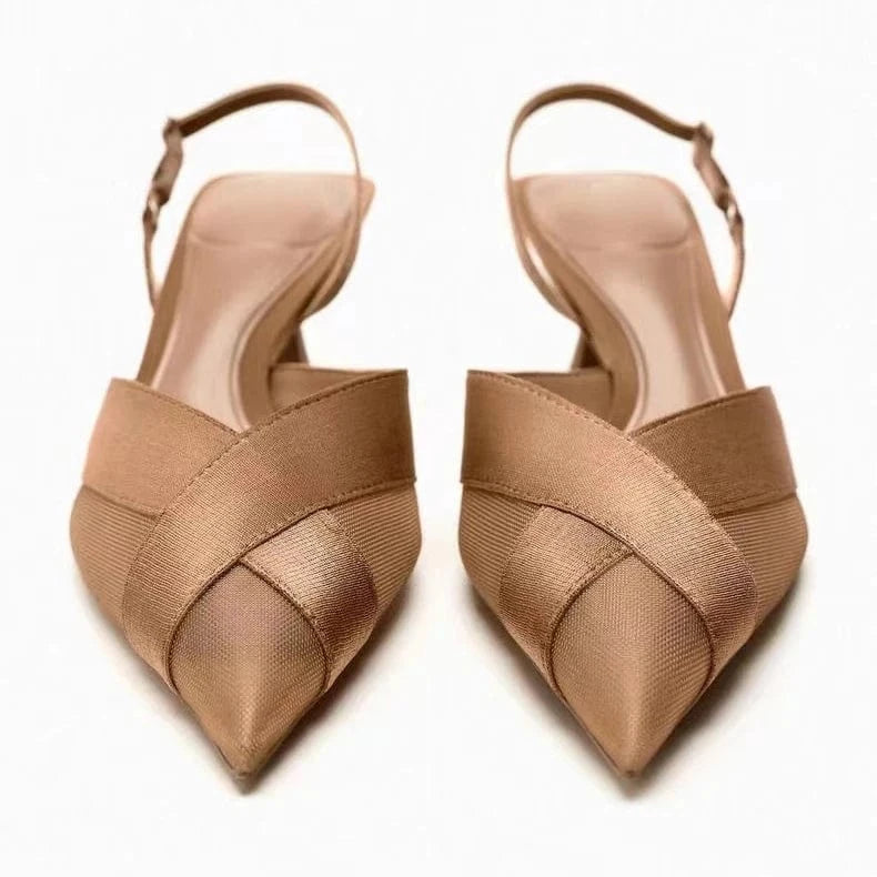 ZAZB Customized fashionable new pointy stitching style women's middle heel sandals