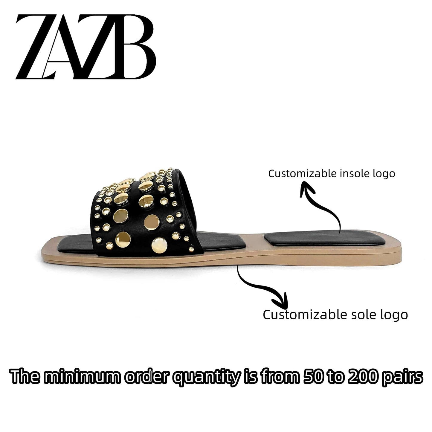 ZAZB Customized metal buckle designer shoes Women's slippers High heels Luxury slippers Women's fashion