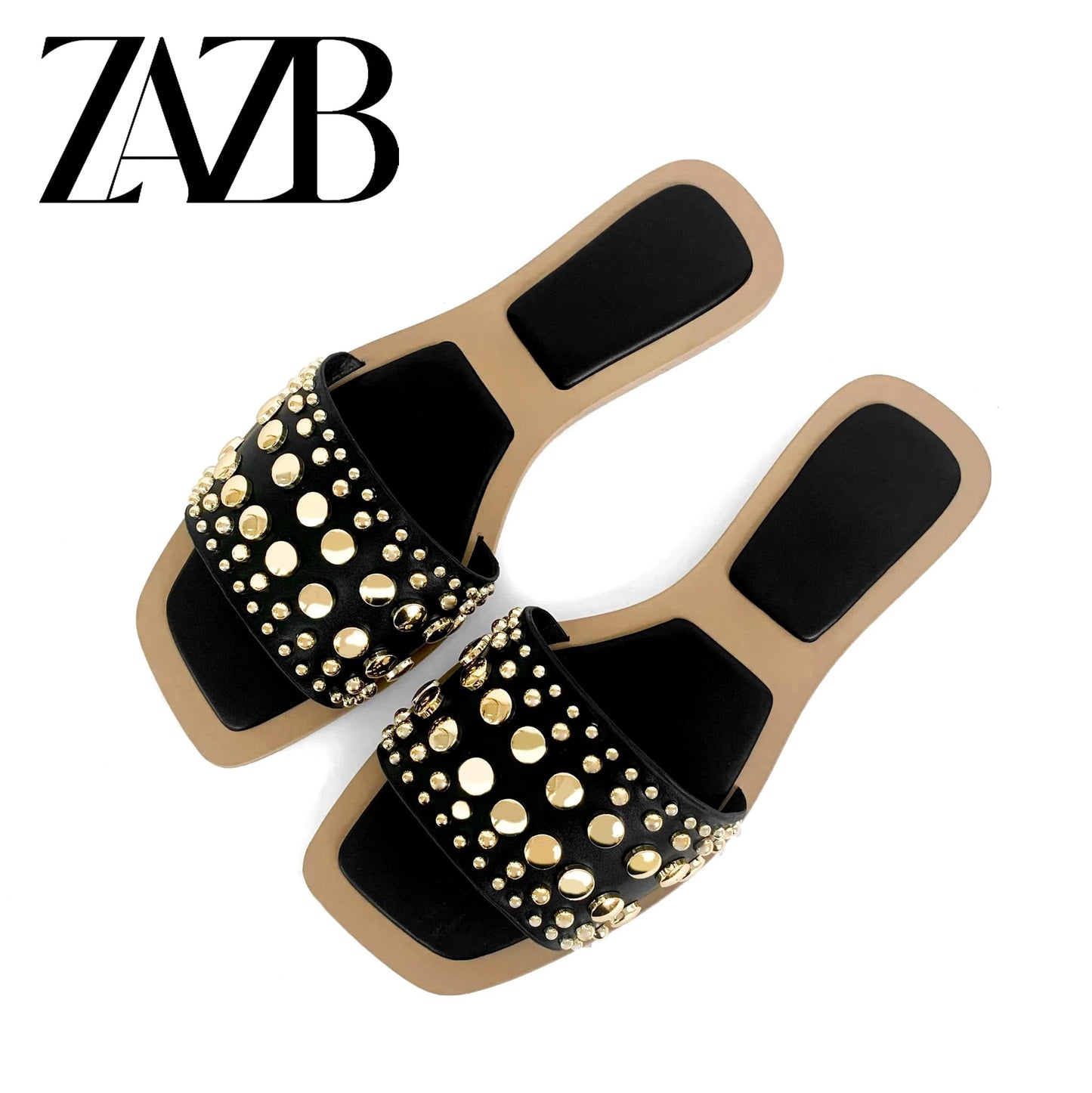 ZAZB Customized metal buckle designer shoes Women's slippers High heels Luxury slippers Women's fashion