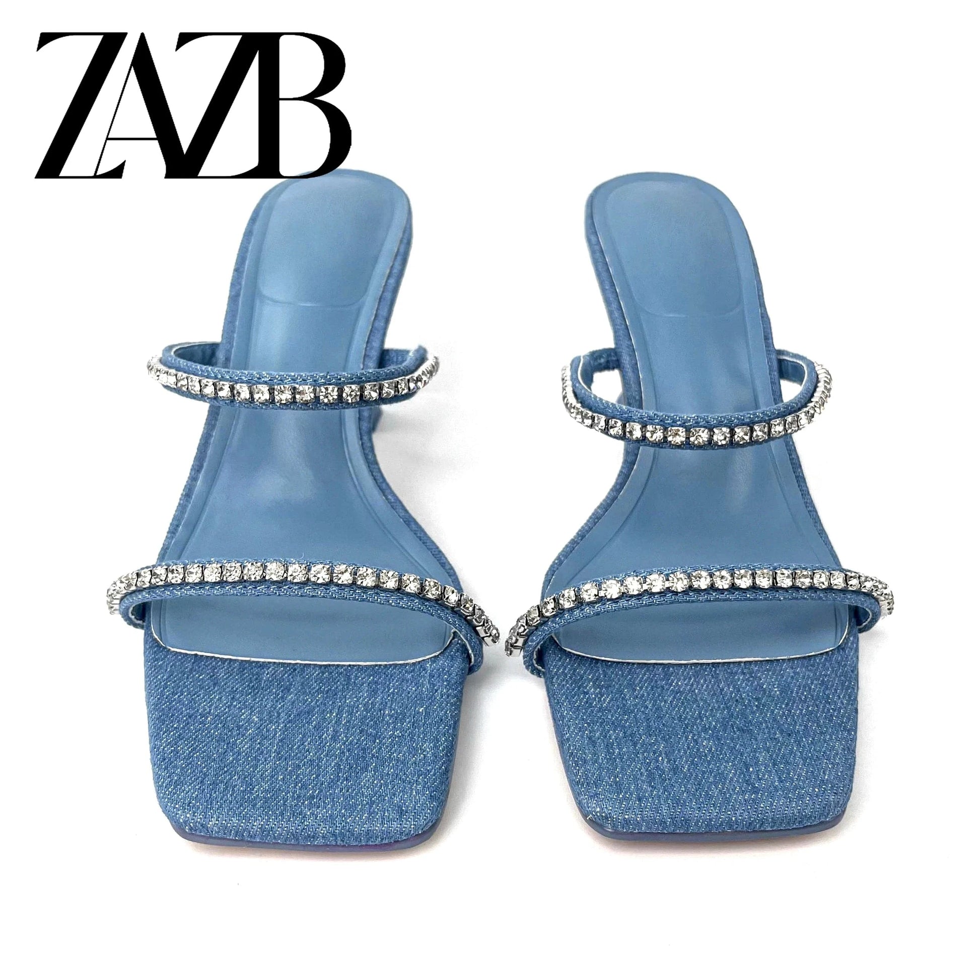 ZAZB Diamond Customized Designer Shoes Women's Slippers High Heels Luxury Slippers Women's Fashion