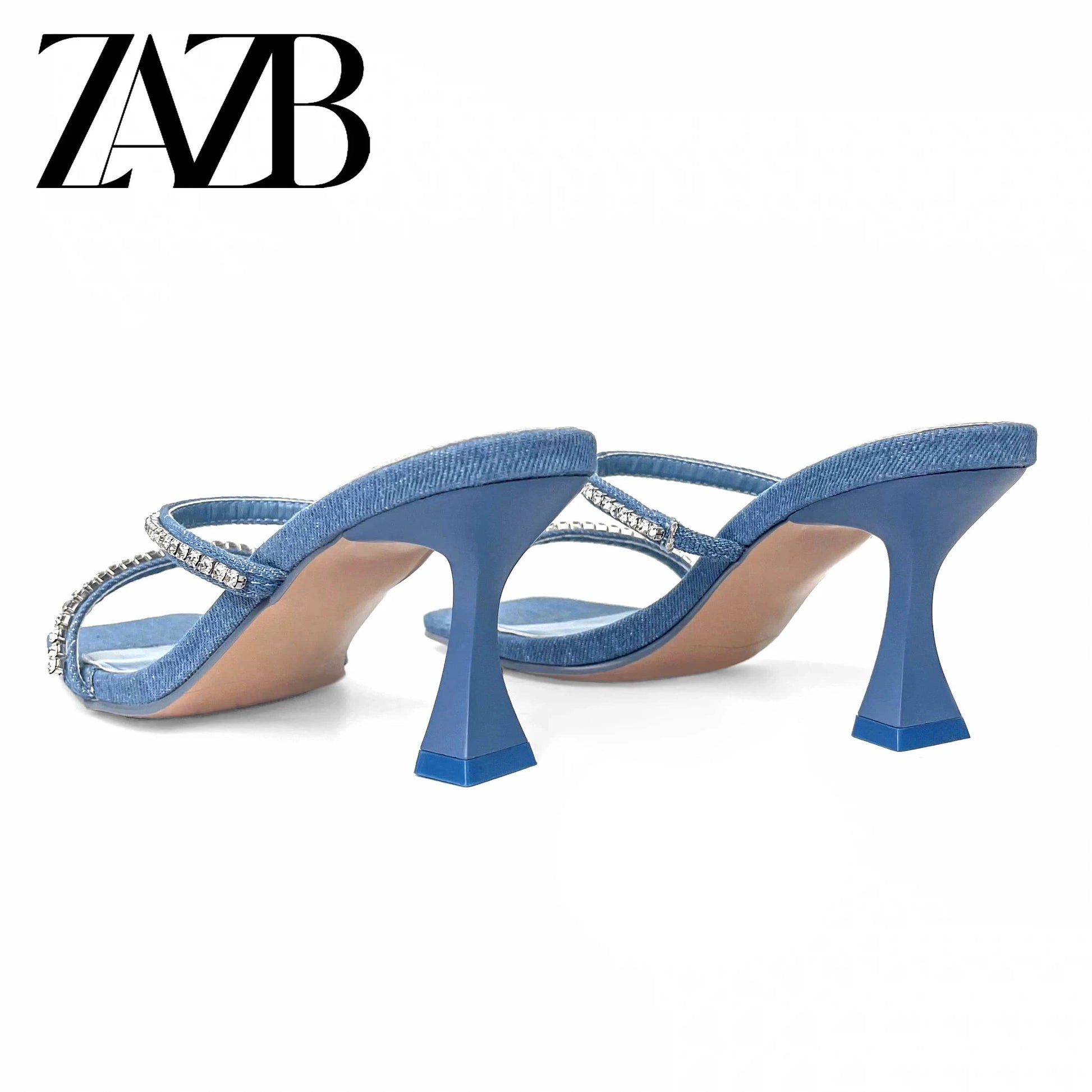 ZAZB Diamond Customized Designer Shoes Women's Slippers High Heels Luxury Slippers Women's Fashion