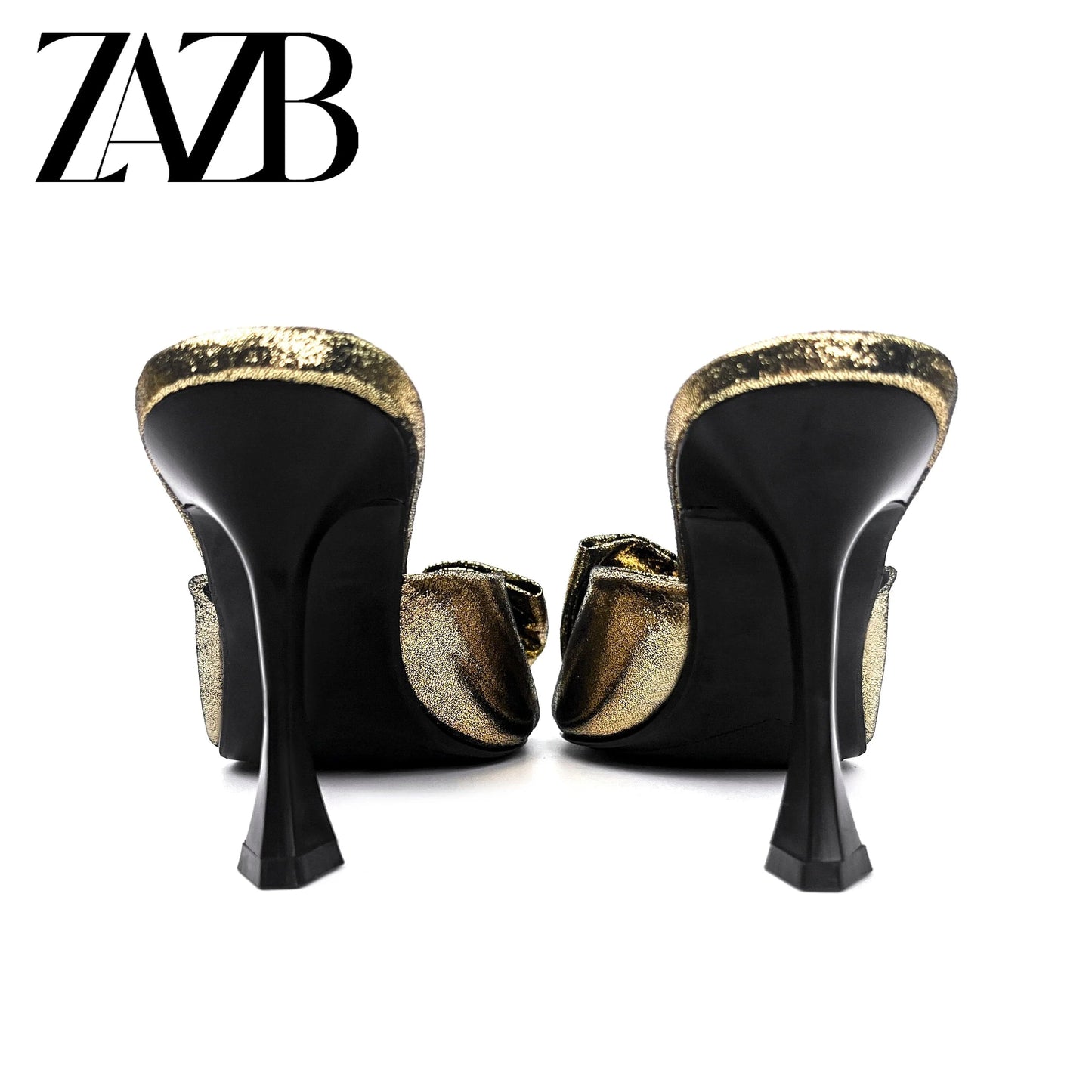 ZAZB Fashion Customized Designer Shoes Women's Bow High Heel Slippers Luxury Slippers Women's