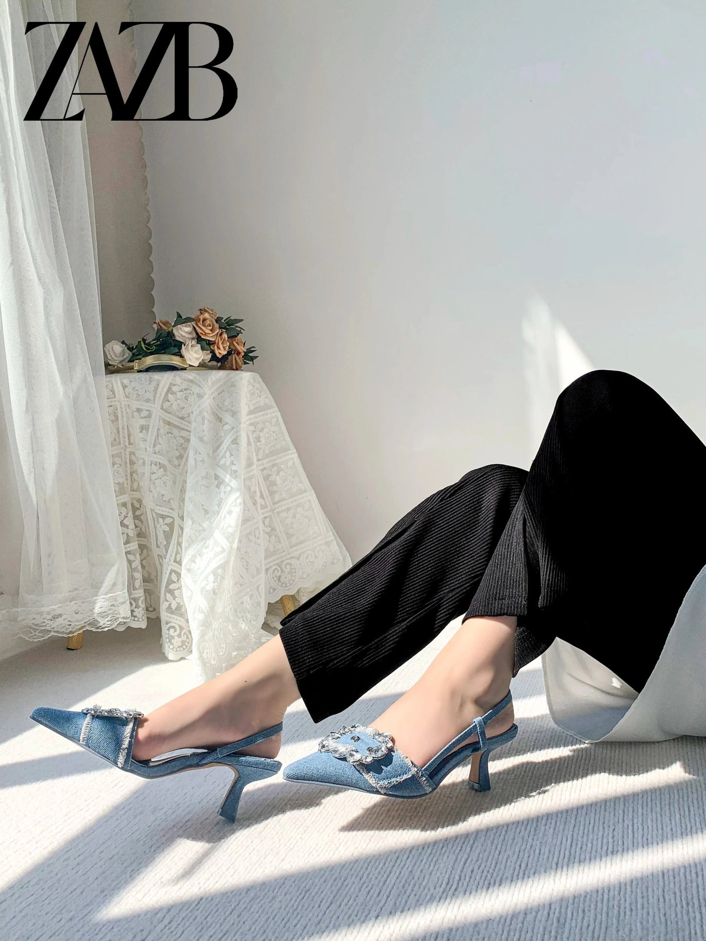 ZAZB Luxury Customized Simple Designer Sandals Women's and Women's Fashion Mid Heel Sandals Women's Comfort