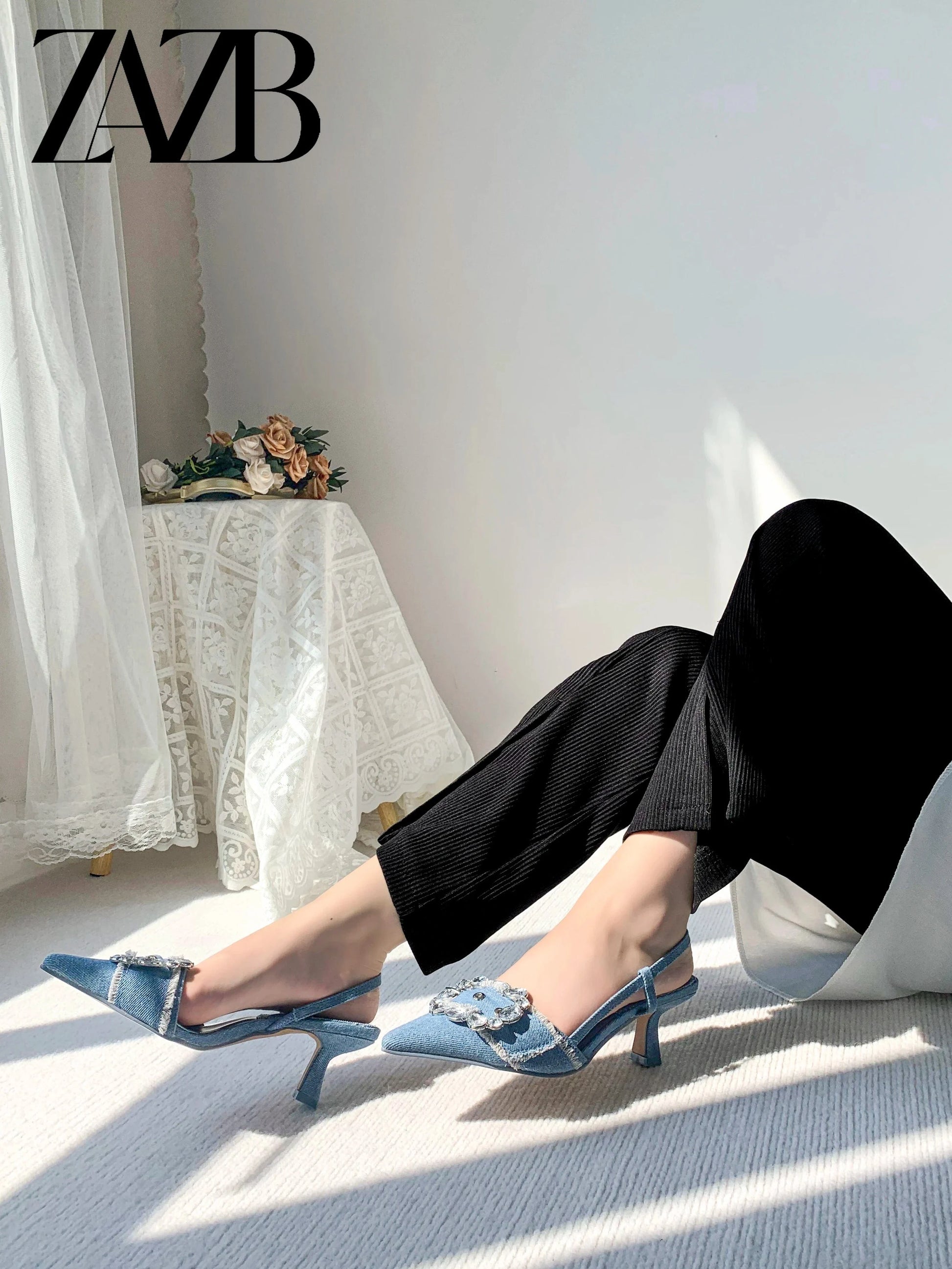 ZAZB Luxury Customized Simple Designer Sandals Women's and Women's Fashion Mid Heel Sandals Women's Comfort