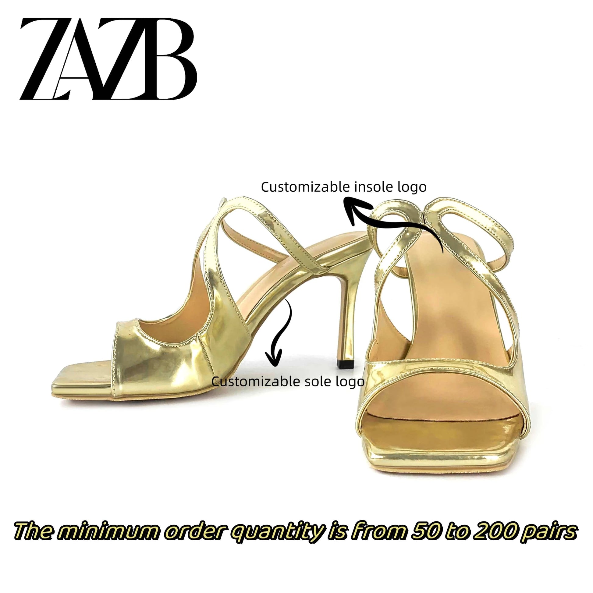 ZAZB New Design Formal Women's High Heel Slippers Dress Wedding Dress Women's Open Heel Shoes Women's Shoes