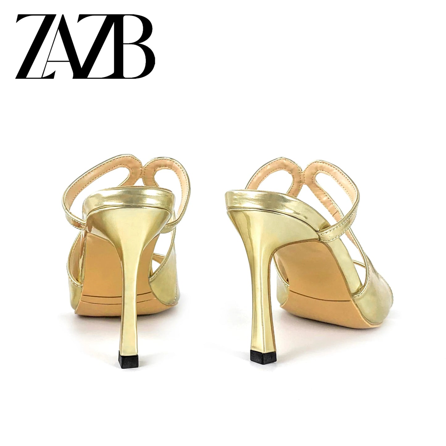ZAZB New Design Formal Women's High Heel Slippers Dress Wedding Dress Women's Open Heel Shoes Women's Shoes
