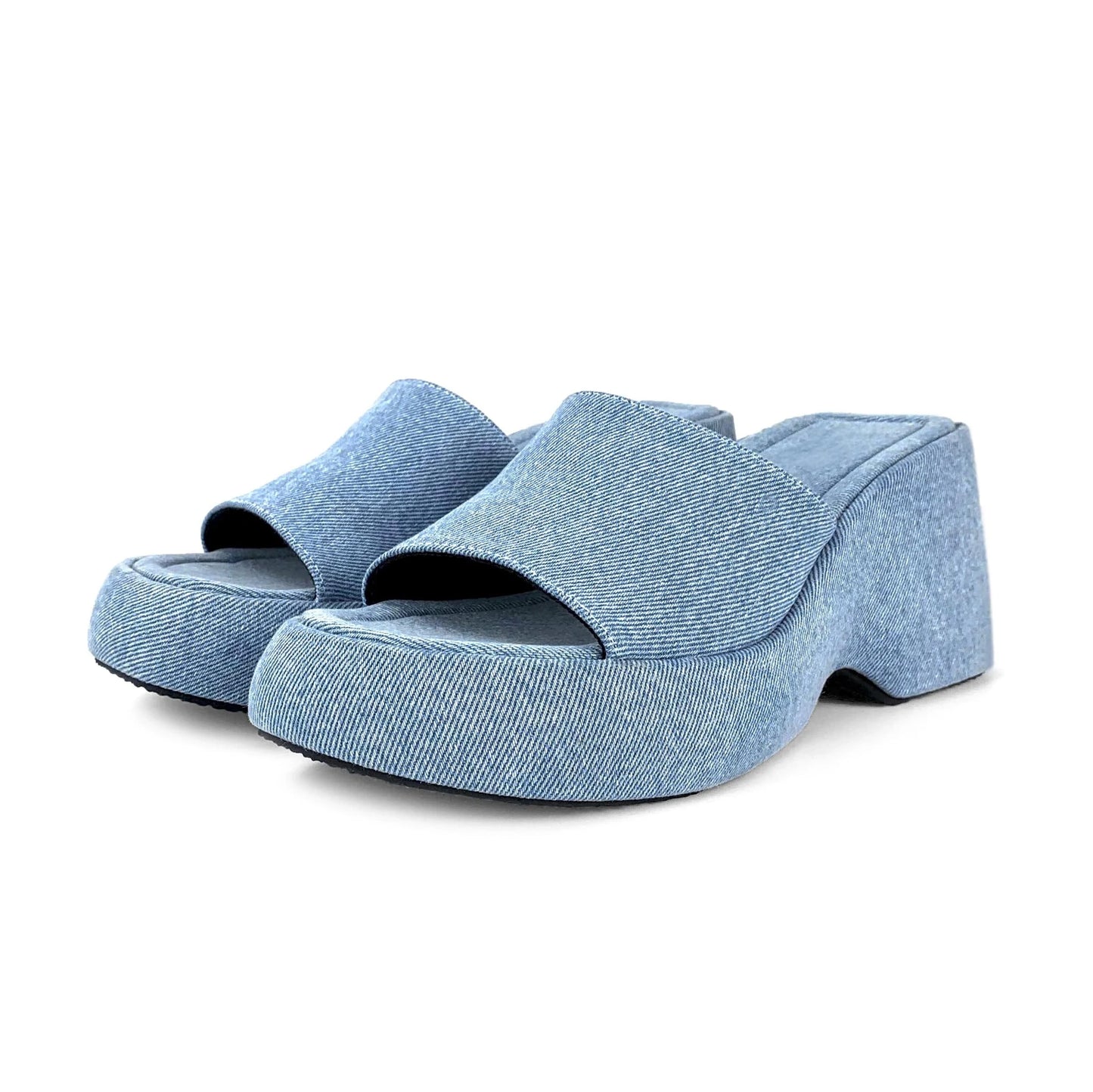 ZAZB New Summer Customized Women's High Heel Thick Sole Slippers Round Toe Open Toe Women's Thick Heel Sandals