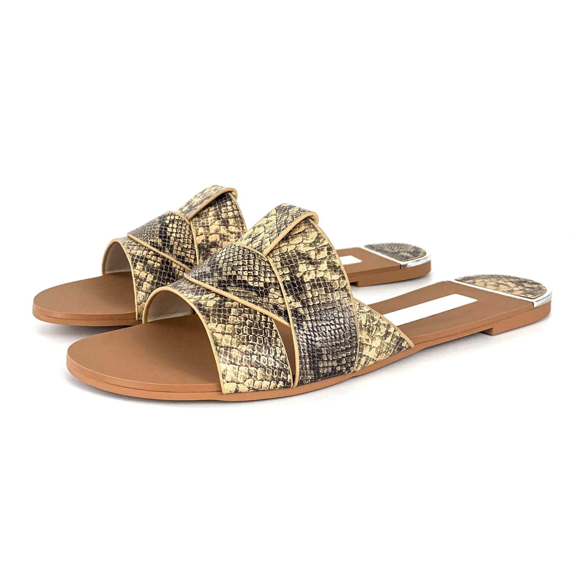 ZAZB Summer New Exquisite Flat Sandals Women's Head Roman Flat Slippers
