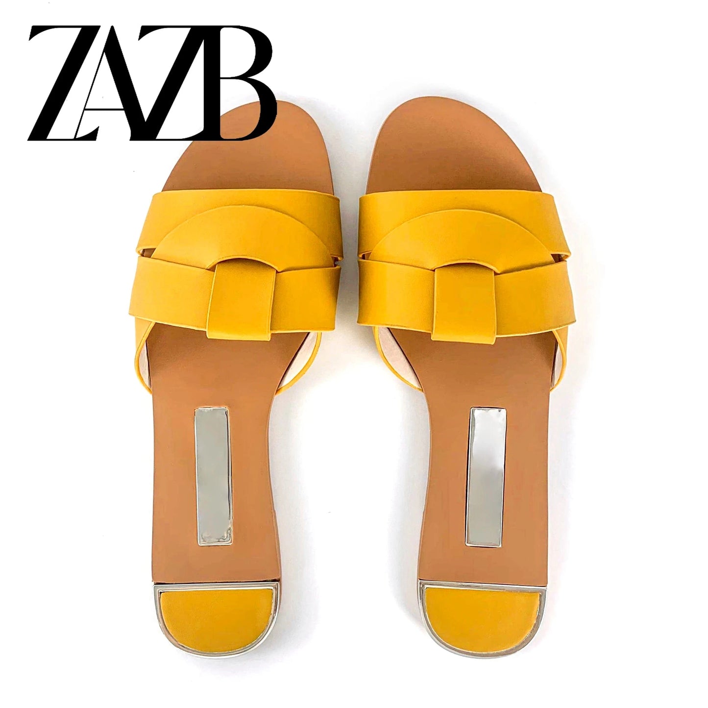 ZAZB Summer New Exquisite Flat Sandals Women's Head Roman Flat Slippers