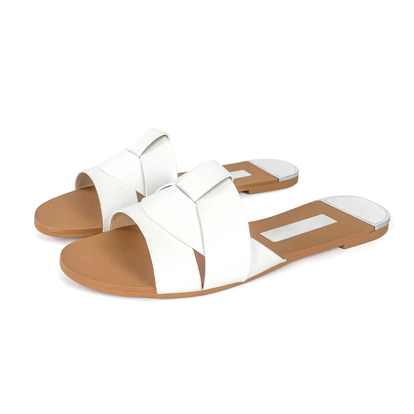 ZAZB Summer New Exquisite Flat Sandals Women's Head Roman Flat Slippers