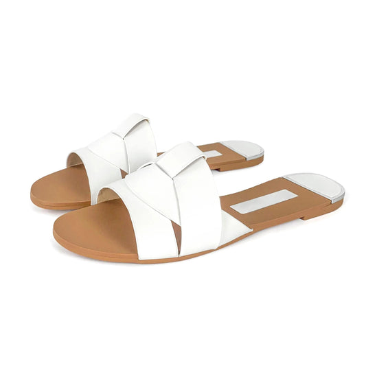 ZAZB Summer New Exquisite Flat Sandals Women's Head Roman Flat Slippers