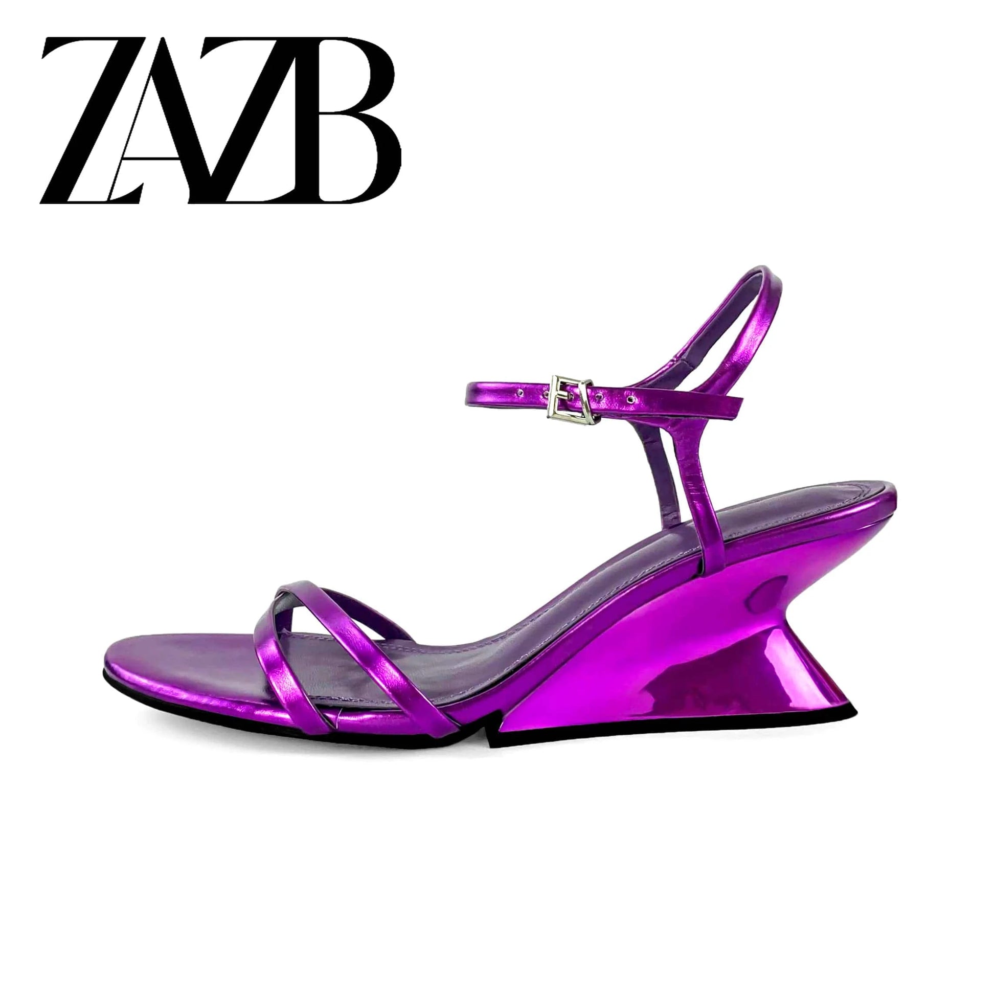 ZAZB Women's Fashion, Elegant, Trendy New Hollow Out One Line Sexy High Heel Women's Sandals