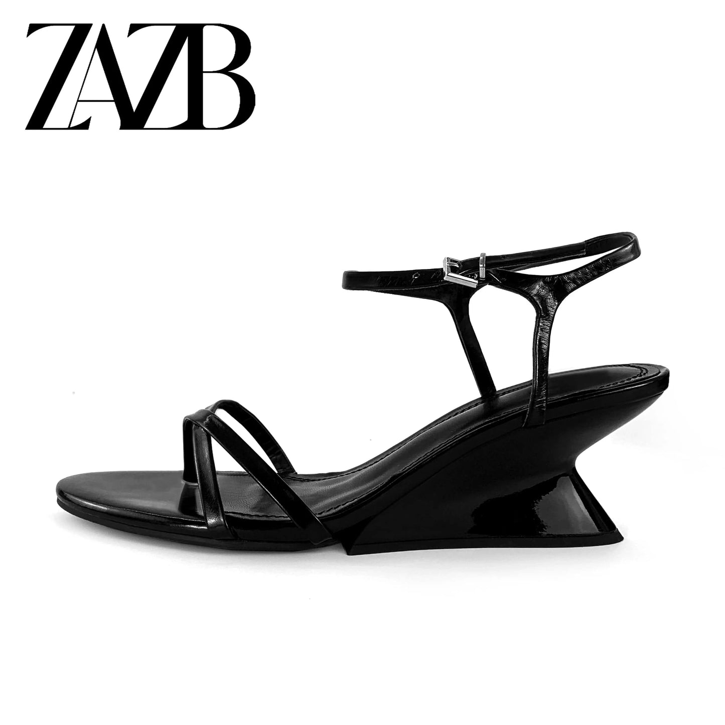 ZAZB Women's Fashion, Elegant, Trendy New Hollow Out One Line Sexy High Heel Women's Sandals
