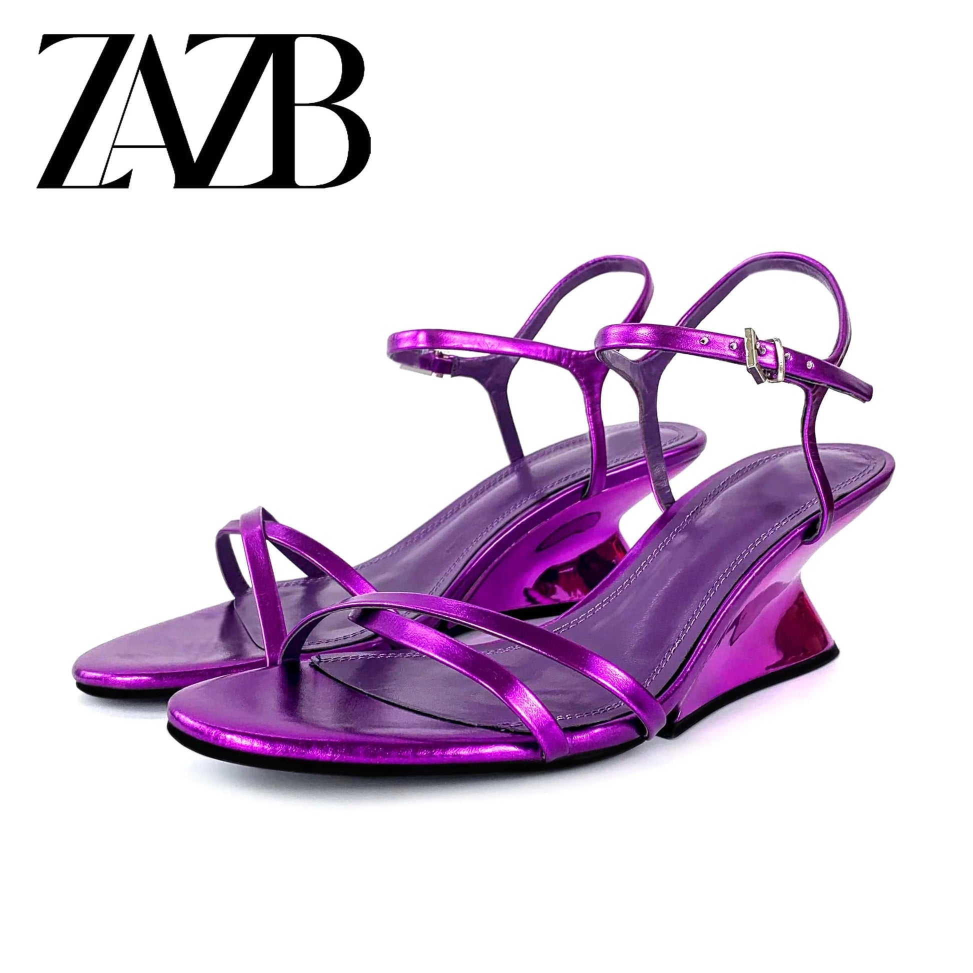 ZAZB Women's Fashion, Elegant, Trendy New Hollow Out One Line Sexy High Heel Women's Sandals
