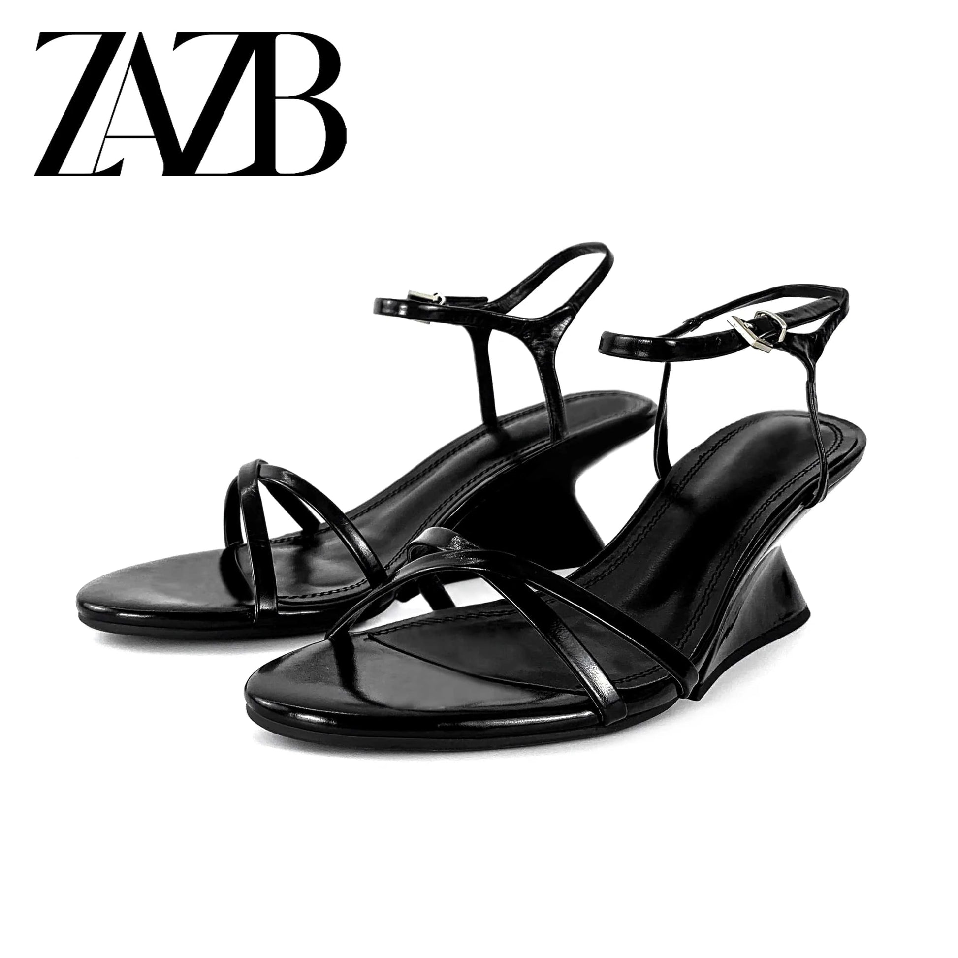 ZAZB Women's Fashion, Elegant, Trendy New Hollow Out One Line Sexy High Heel Women's Sandals