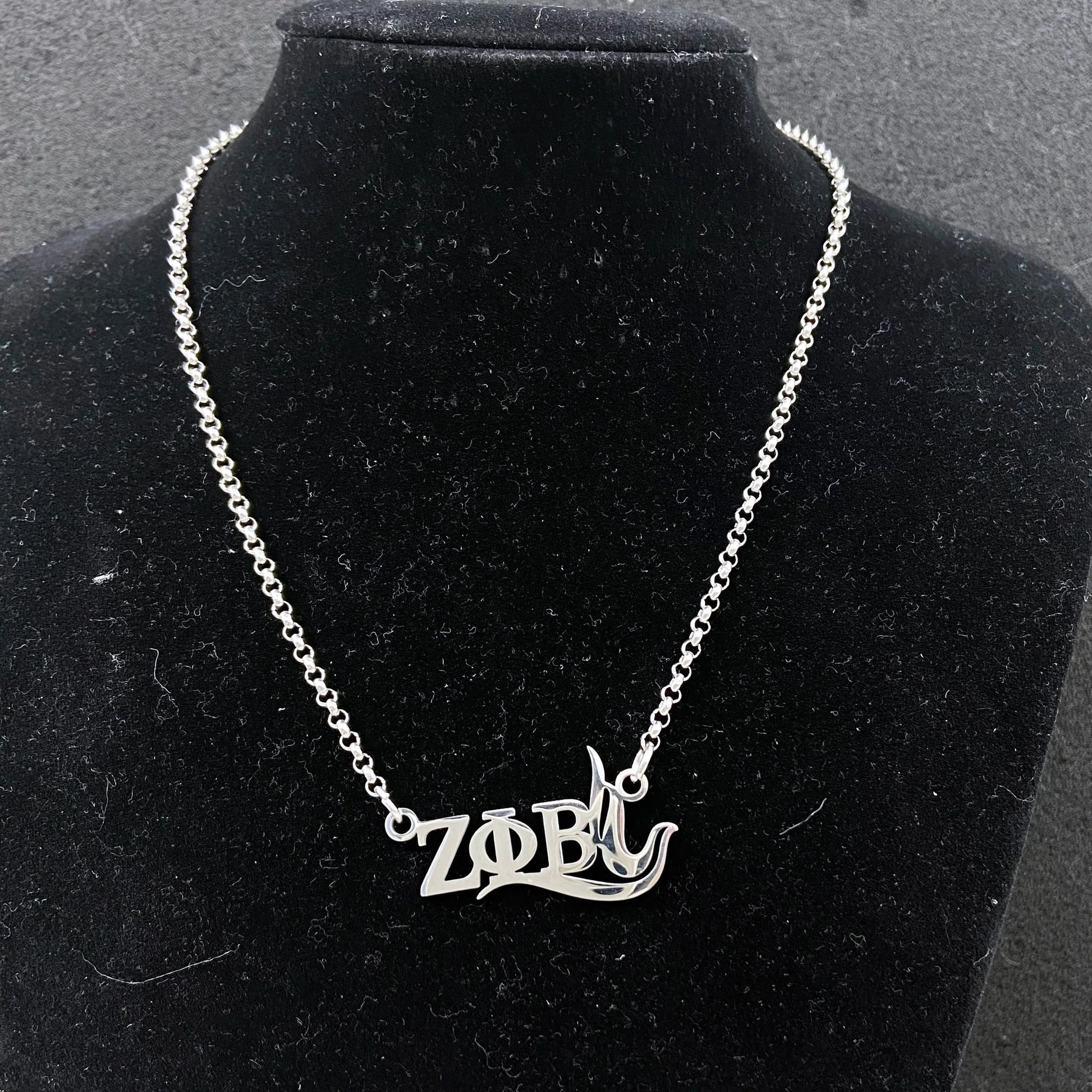 Zeta Phi Beta Custom Greek Letter ZPB Dove Stainless steel Earrings Necklace Jewelry Set