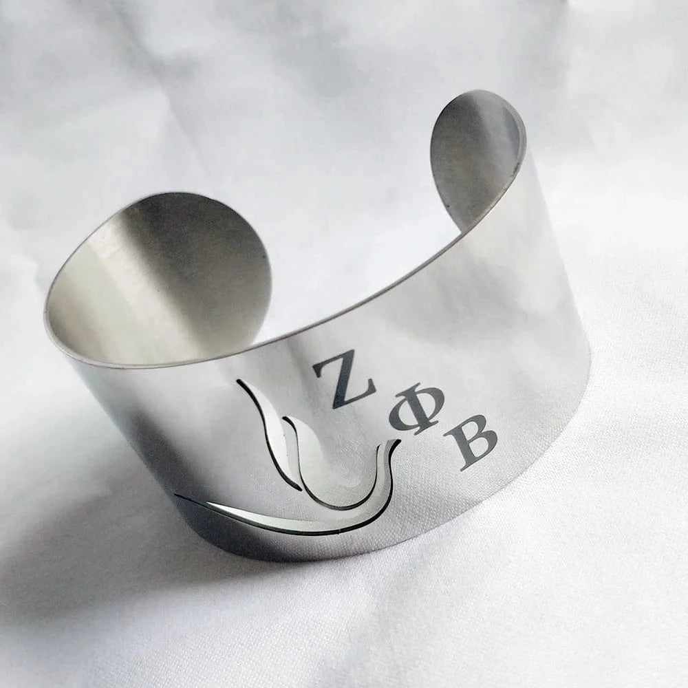 zeta phi beta Drop shopping Greece Greek Sorority  Custom Name Zeta Phi Beta Logo Stainless Steel Bangle Bracelet accessories Jewelry
