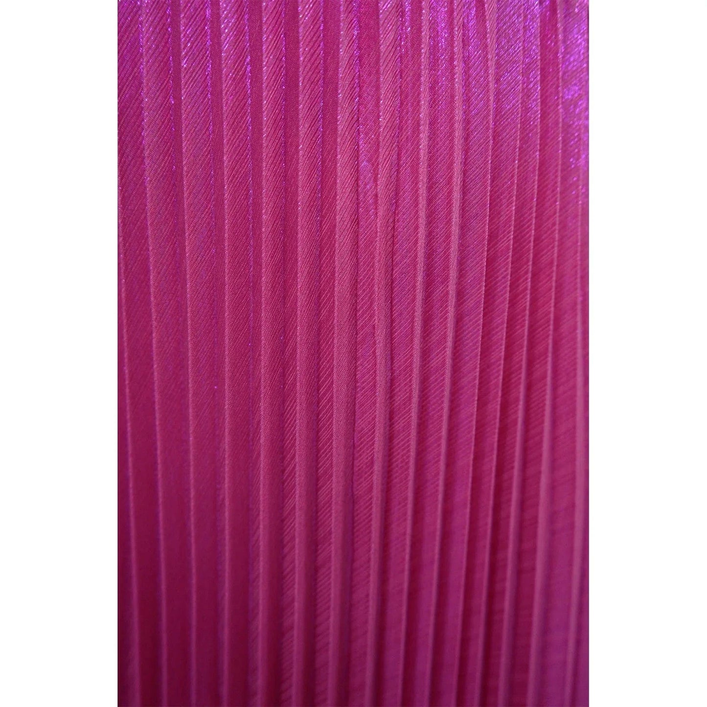 ZHEZHE 2024 New Fashion Solid Color High Waist Pleated Slit Skirt Women Midi Maxi Dress