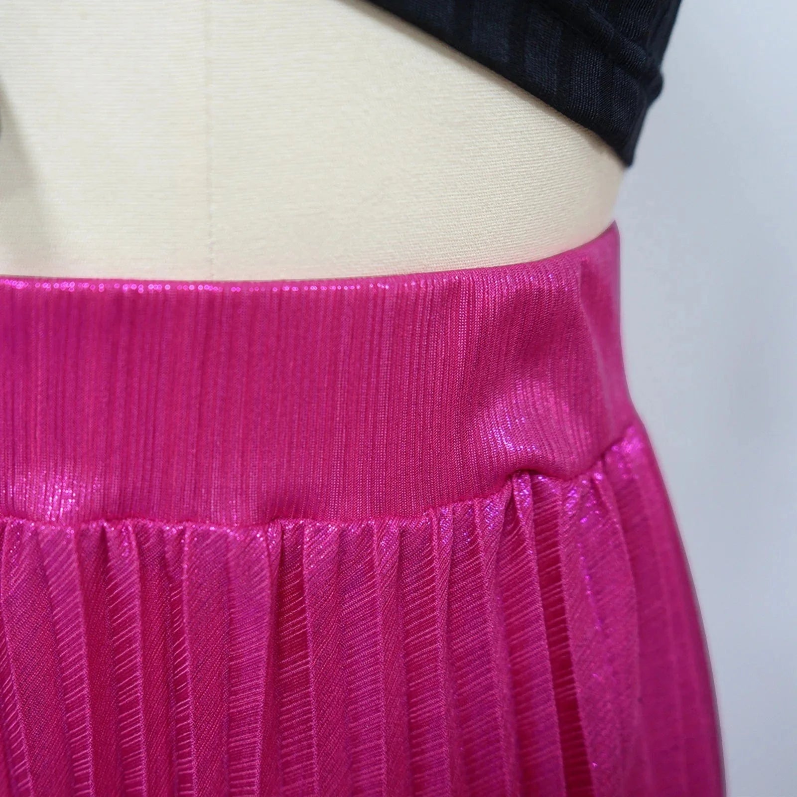 ZHEZHE 2024 New Fashion Solid Color High Waist Pleated Slit Skirt Women Midi Maxi Dress