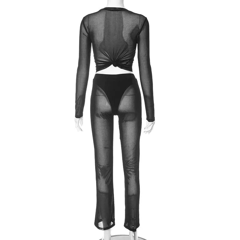 ZHEZHE New Arrivals 2024 Y2k Fashion Long Sleeve Crop Top And Leggings Pants Sexy 2 Piece Set Lingerie Women Clothes