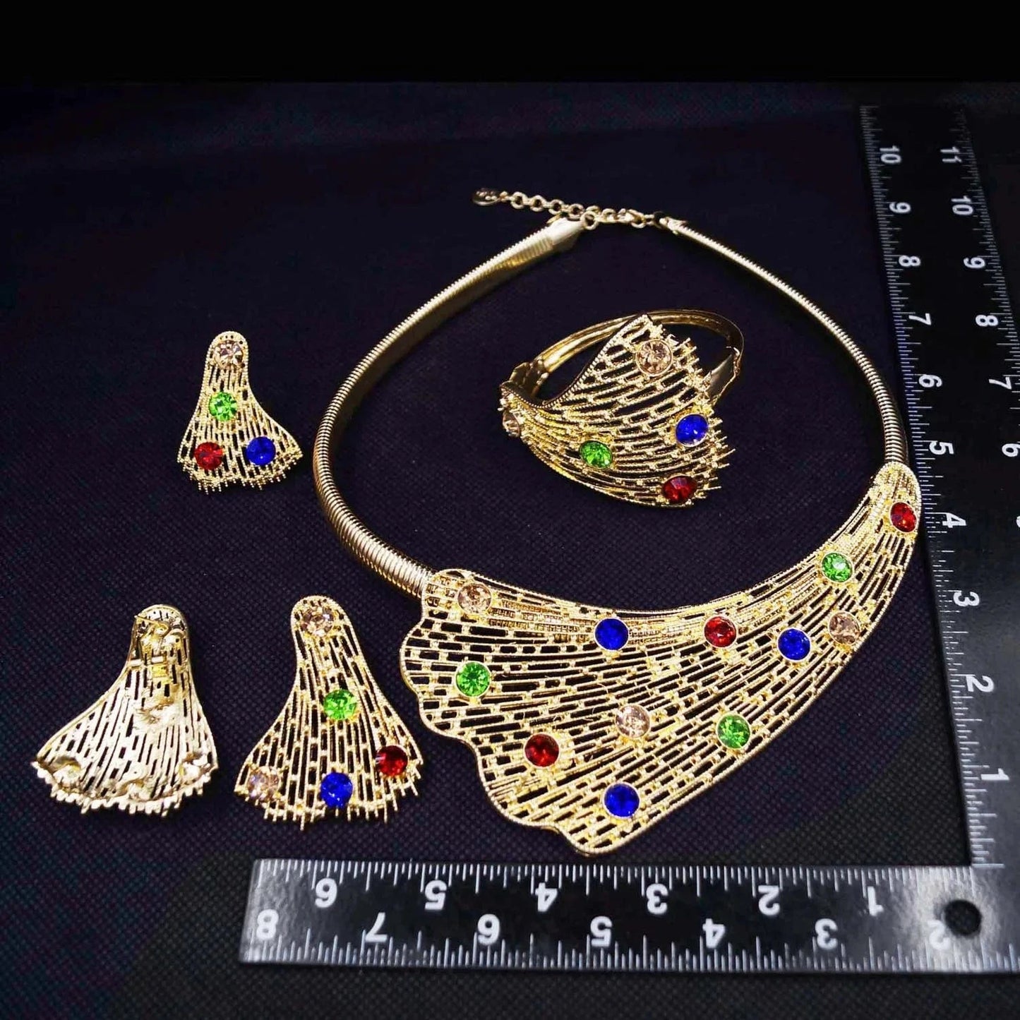 Zhuerrui Available Wedding Gold Jewelry Sets Factory Silver Multi Color Diamond Jewelry Set Latest Woman Festival Gifts H20179