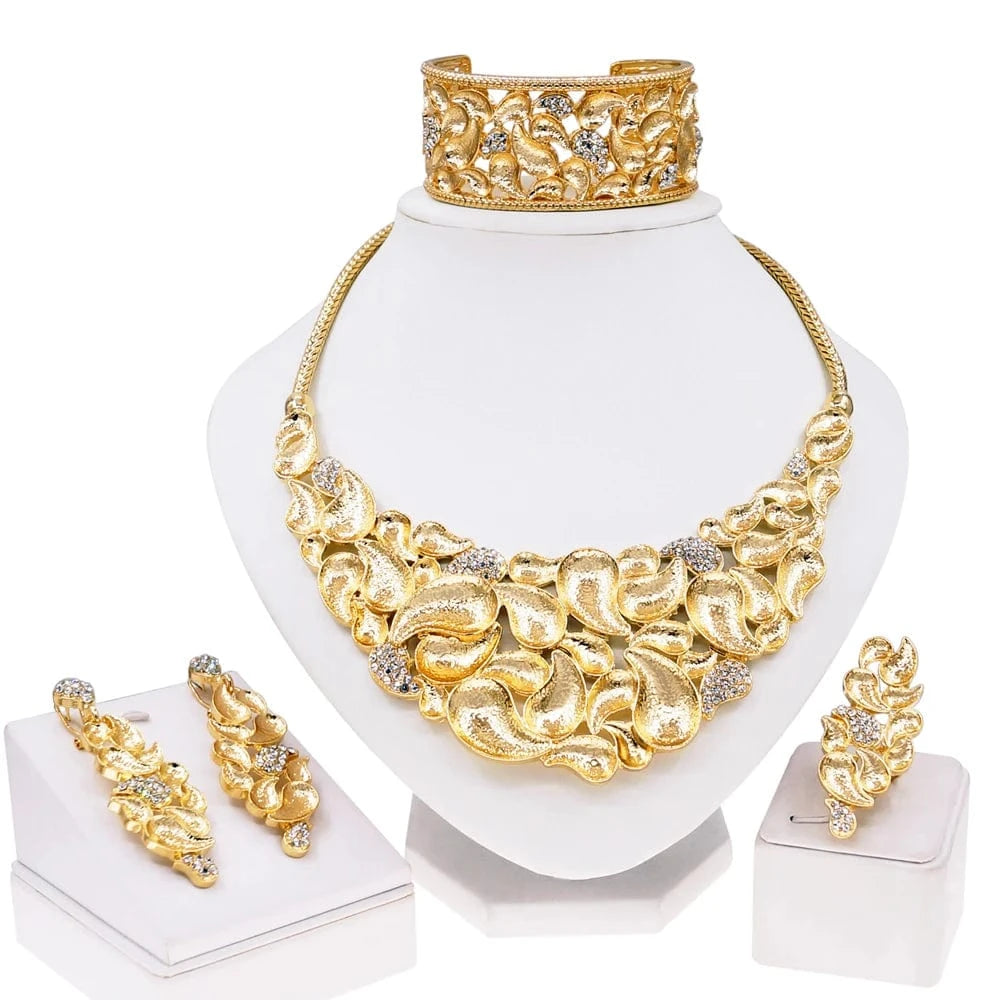 Zhuerrui Italian Gold Design Snake Jewelry Set Premium Quality Colorful Zircon Choker Necklace Bridal Women Jewelry Sets H00621
