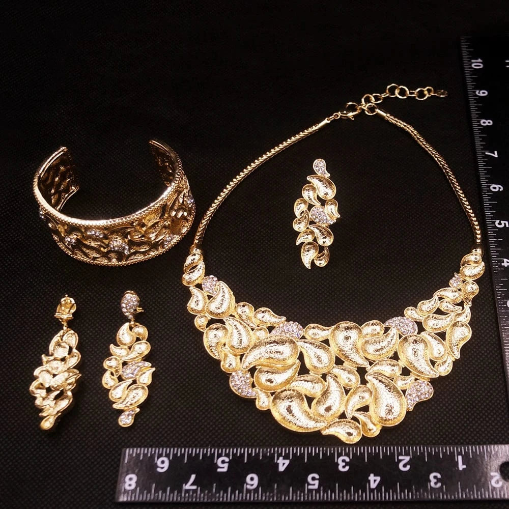 Zhuerrui Italian Gold Design Snake Jewelry Set Premium Quality Colorful Zircon Choker Necklace Bridal Women Jewelry Sets H00621