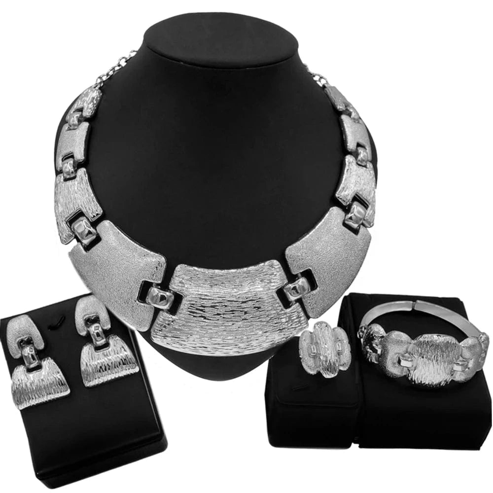 Zhuerrui Italian Gold Necklace Bracelet Ring Jewelry Set African High End Glossy Women Custom Wedding Bridal Jewelry Sets H0094