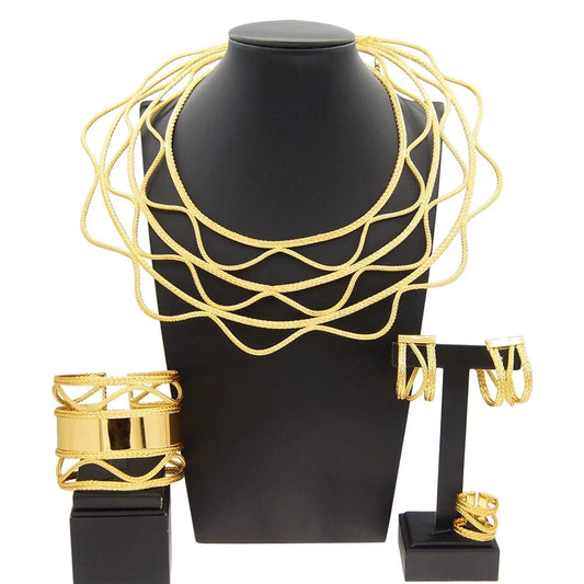 Zhuerrui Leaf Necklace Italian Design Jewelry Set Dubai Wedding Party Gift Jewelry Fashion Italy Nice Ladies Jewelry Sets H30090