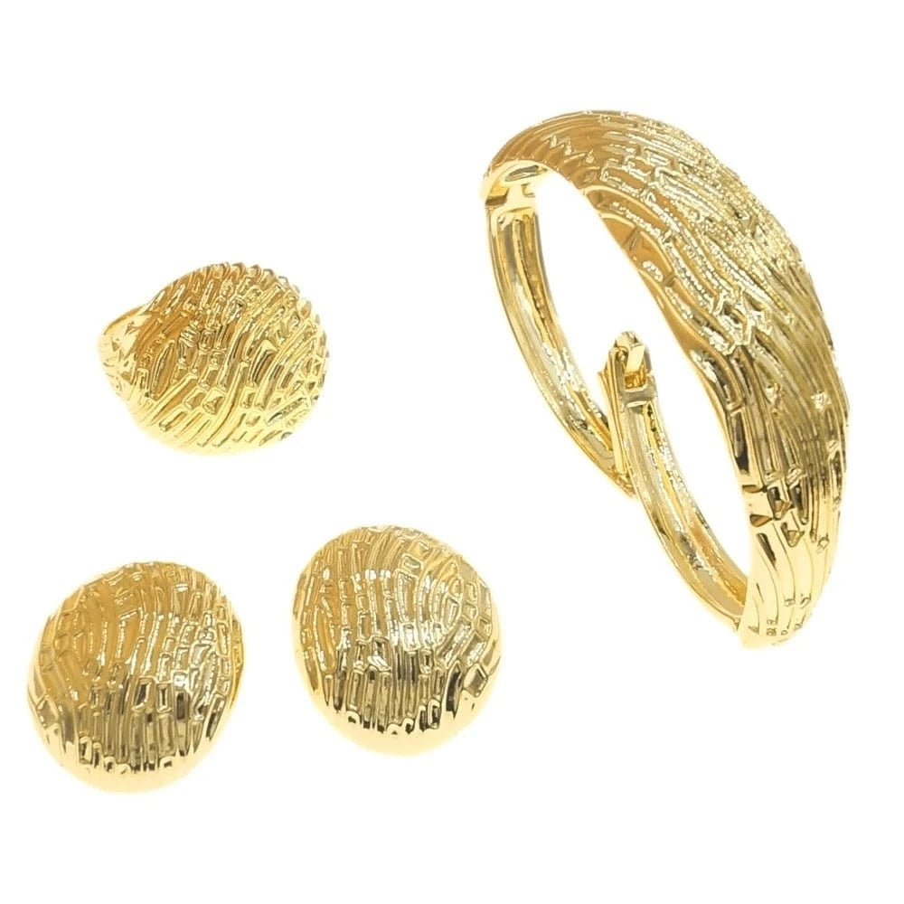 Zhuerrui New Manufacture 18K Italian Gold Jewelry Set Beautiful Big And Width Style Necklace Luxury Wedding Dinner Jewelry B0045
