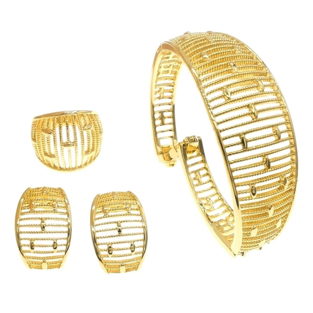 Zhuerrui New Manufacture 18K Italian Gold Jewelry Set Beautiful Luxury Wedding Dinner Wholesale Women Jewelry Sets B0060