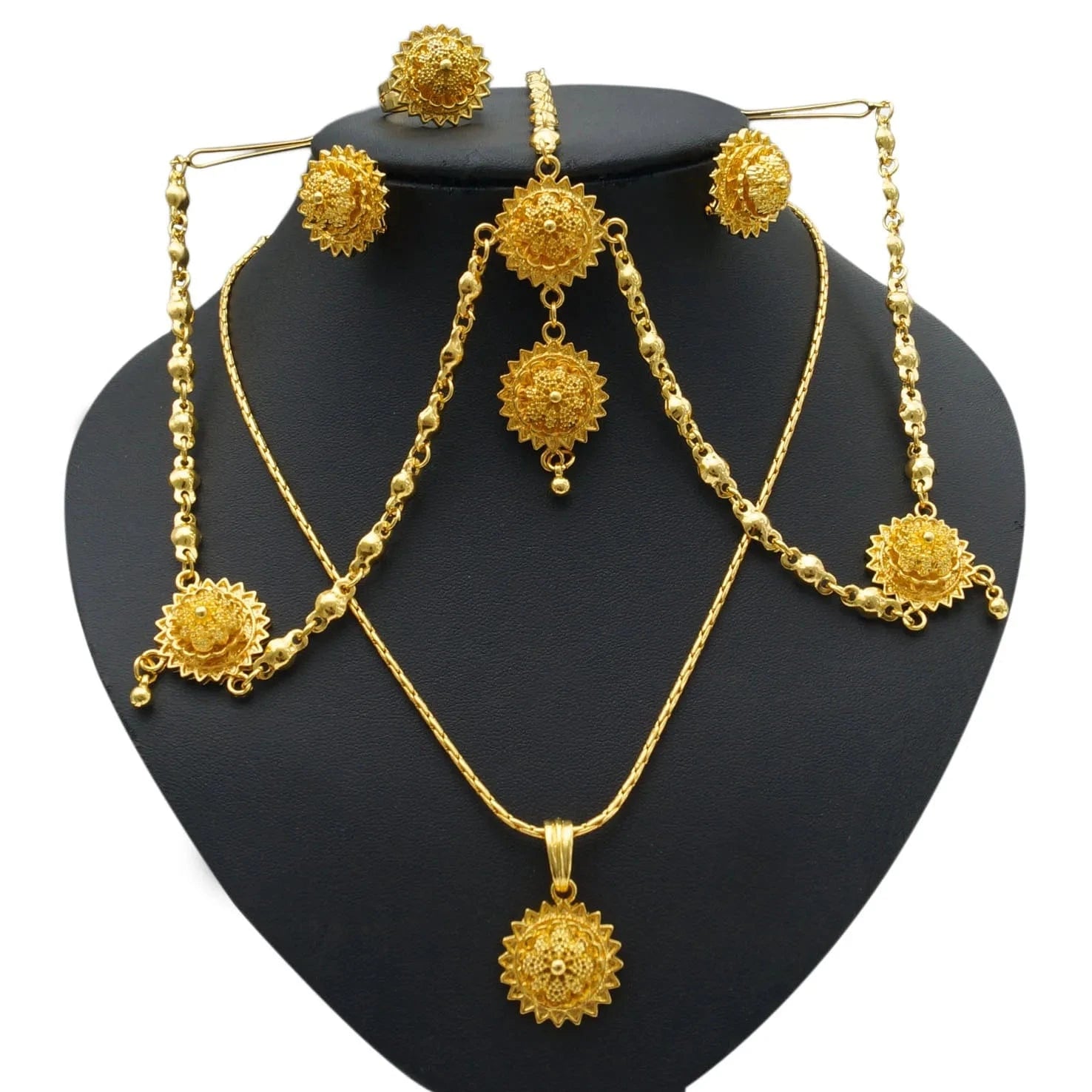 Zhuerrui Newest Design 18K Gold Plated Wedding Party Jewelry Sets I Love You Xo Big Teddy Bear Hug and Kiss Jewelry HA16112201