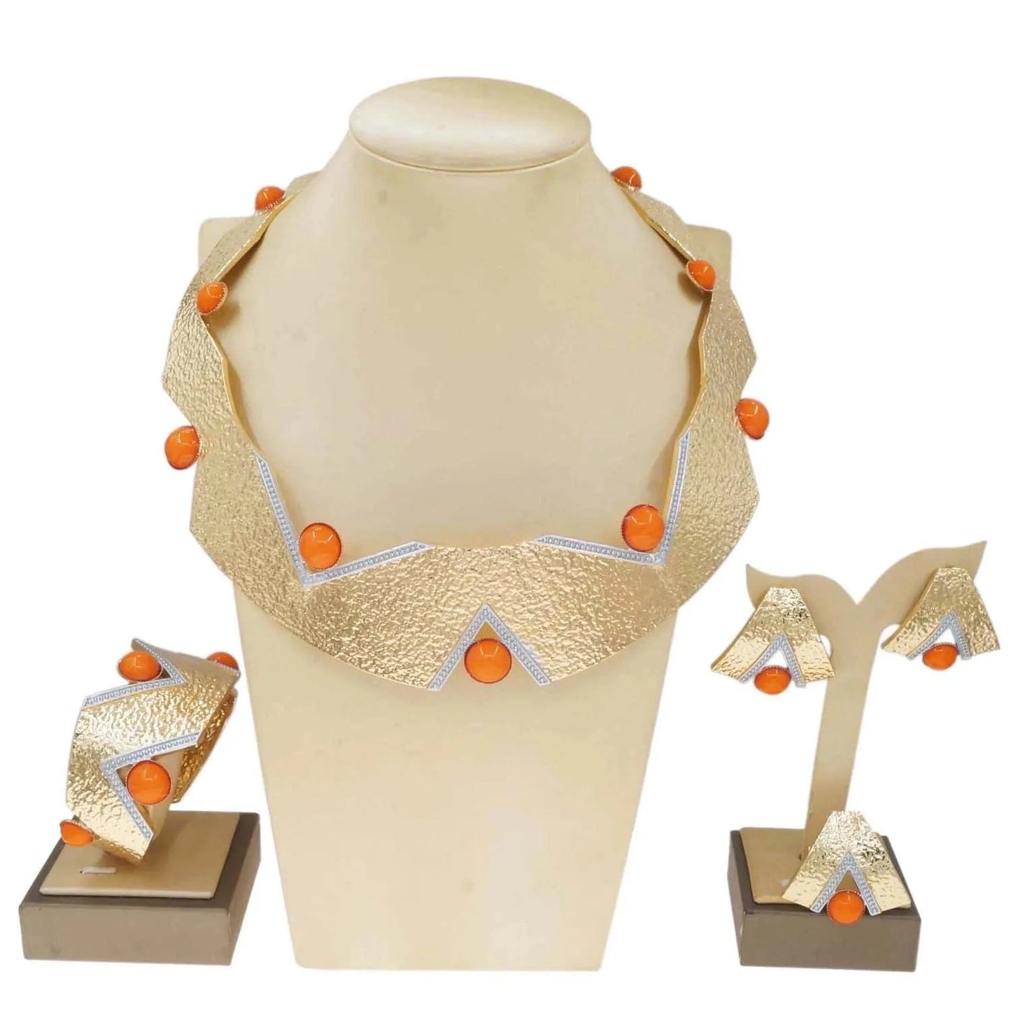 Zhuerrui Nigerian Bridal Woman Necklace Bracelet Earrings Ring 4pc Jewellery Set Italian Gold Luxury Wedding Jewelry Sets H00725