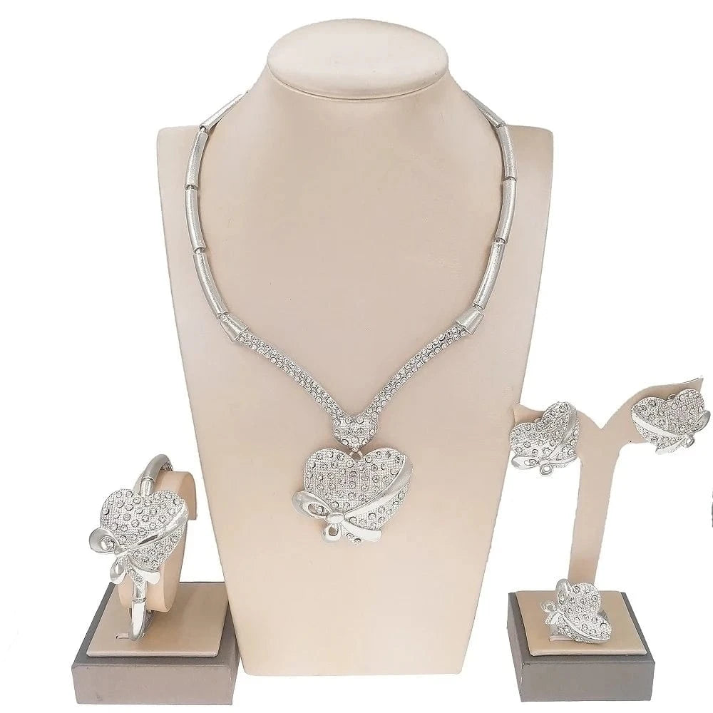 Zhuerrui Women Wedding Party Nigerian Jewellery Sets Bridal Luxury Jewelry Set Italian Silver Color Jewelry Sets HC10024