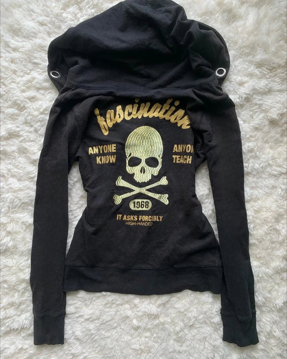 Zip Hoodie + Rivet Zipper Detail + Gothic Streetwear - SN Wigs & More