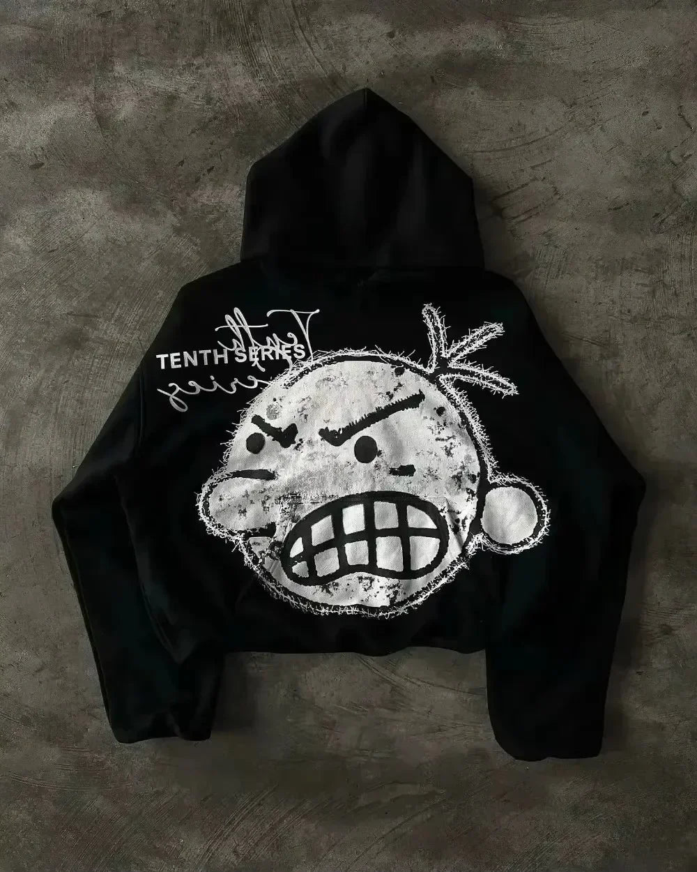 Zip Hoodie + Rivet Zipper Detail + Gothic Streetwear - SN Wigs & More