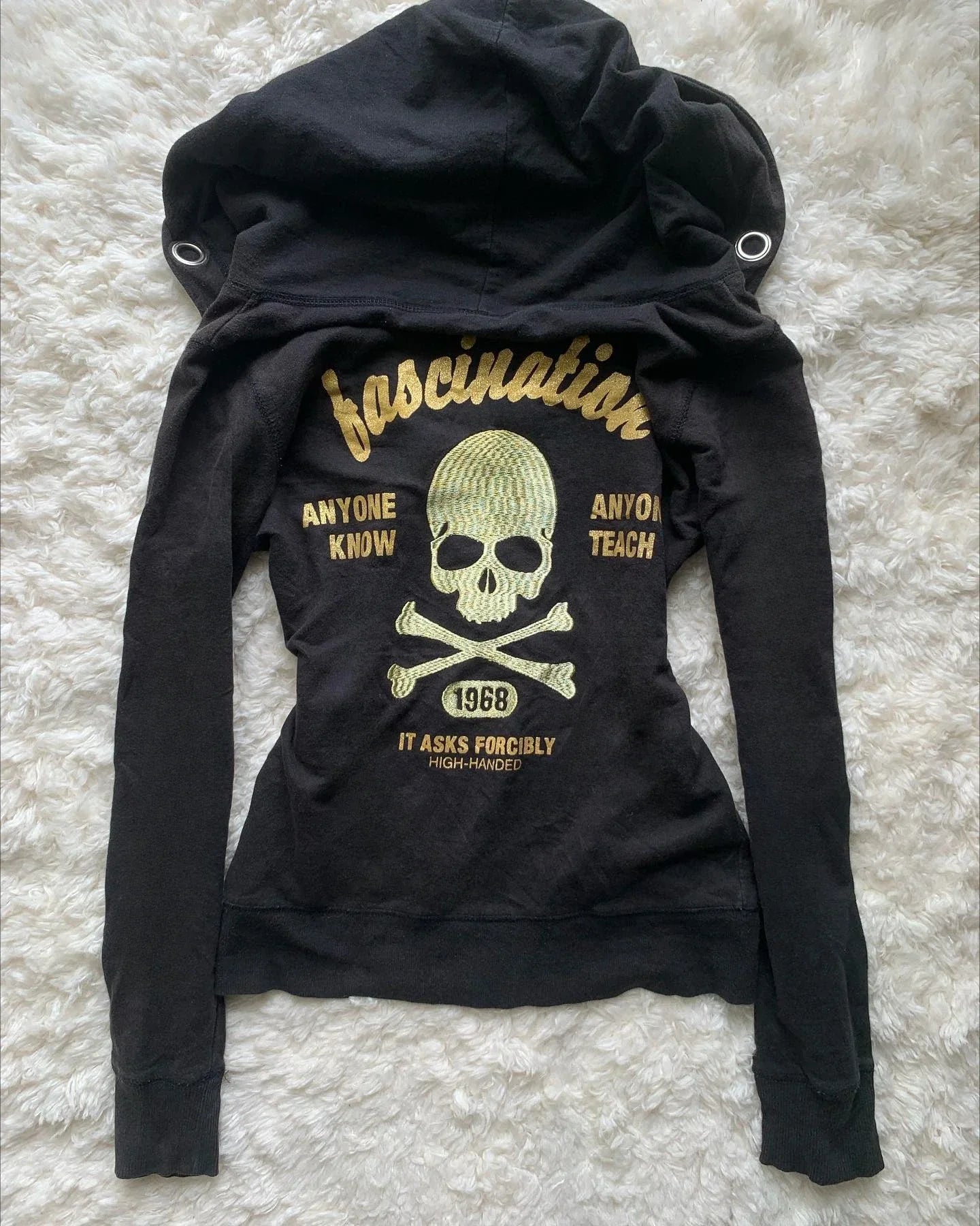 Zip Hoodie + Rivet Zipper Detail + Gothic Streetwear - SN Wigs & More