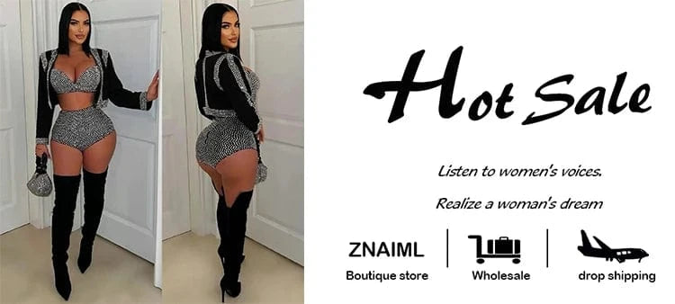 Znaiml Luxury Black Rhinestone Outfits Women Jacket Bra Crop Top and Shorts 3 Pieces Set Elegant Birthday Night Club Prom Suits