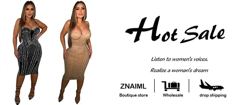 Znaiml Spaghetti Strap Strapless Celebrity Prom Even Midi Dresses for Women Sparkly Crystal Rhinestone Birthday Night Clubwear