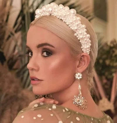 01 Pearl Headbands High Grade Design Wedding Pearl Flannel Handmade Hair Hoop Custom Women Hair Ornament Personality Crystal Bridal Pearl Headband