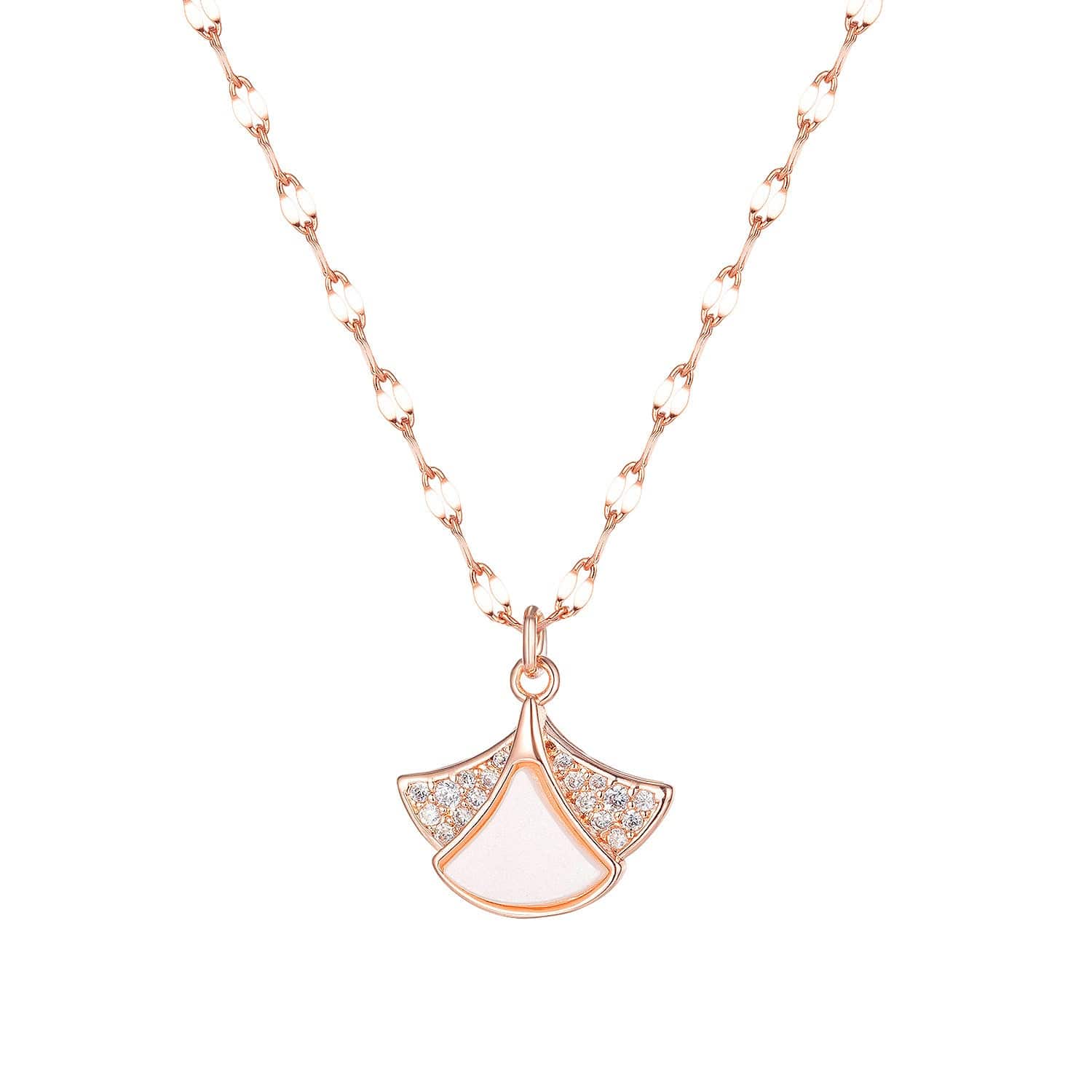 [010] necklace New Necklace Shell Diamond Skirt Necklace Simple Temperament Forest Clavicle Chain for Girls Women