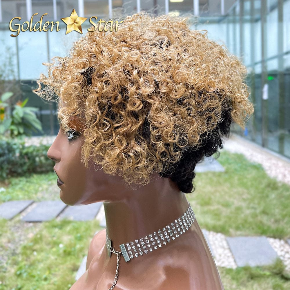 02 GD Popular Pixie Human Hair Wig Brazilian 8 Inch Cut Wig Short Ombre Color Bob Lace Front Wig With Wholesale Price