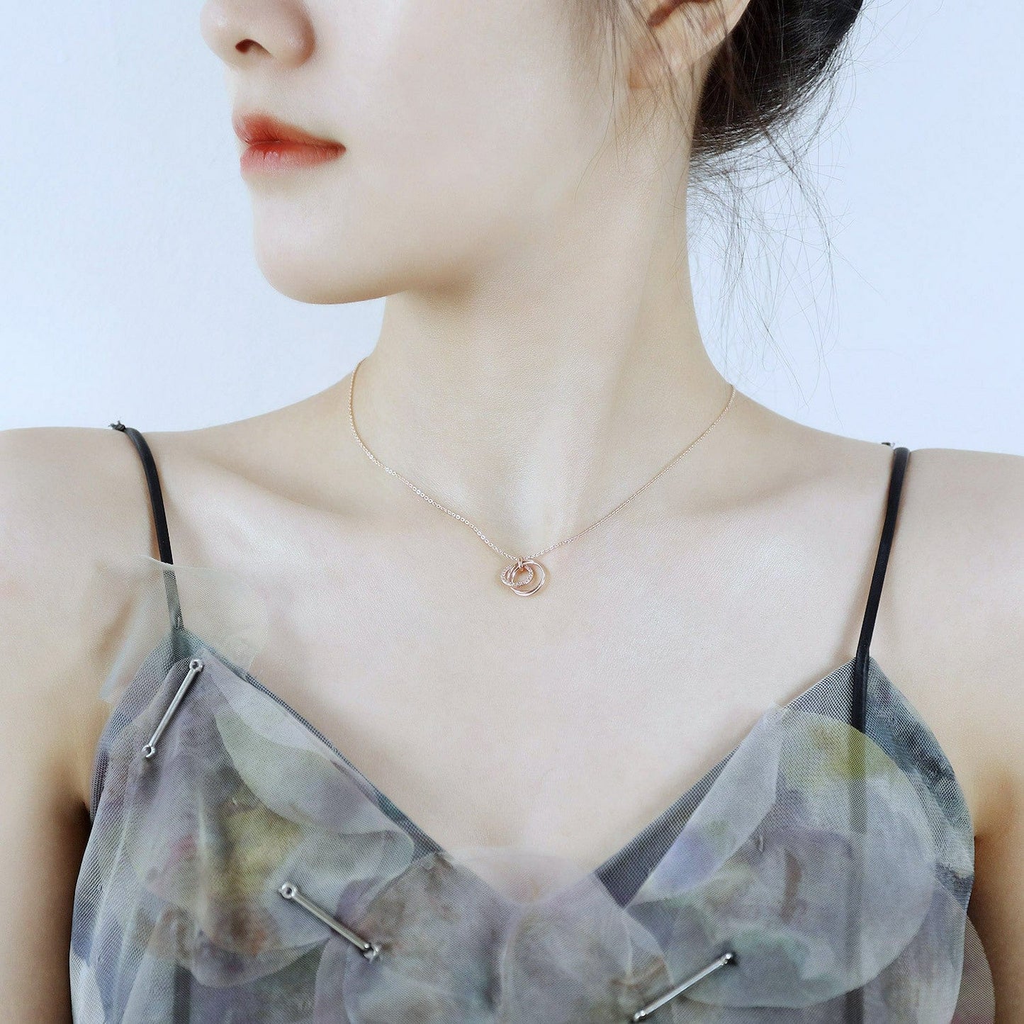 [040] rose gold necklace Personalized Multilayer Pendant Necklace Gold Color Necklace Party Charm Jewelry Accessories For Women