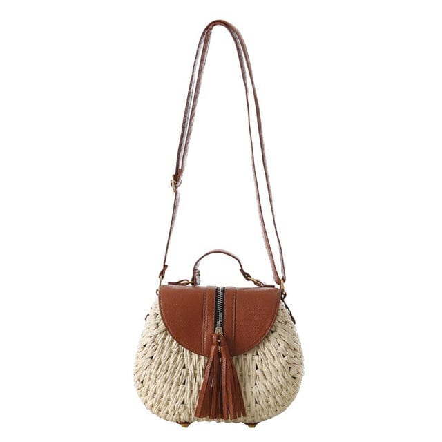 #1 Famous Designer Ladies Woven Knitting Messenger Crossbody Bags Summer Bohemian Tassel Straw Beach Shoulder Bag
