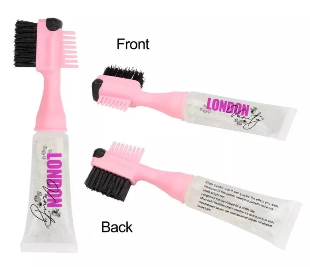 1 set(2 pcs) private label styling edge control wax gel stick for black hair wholesale woman mini hair edge control brush gel