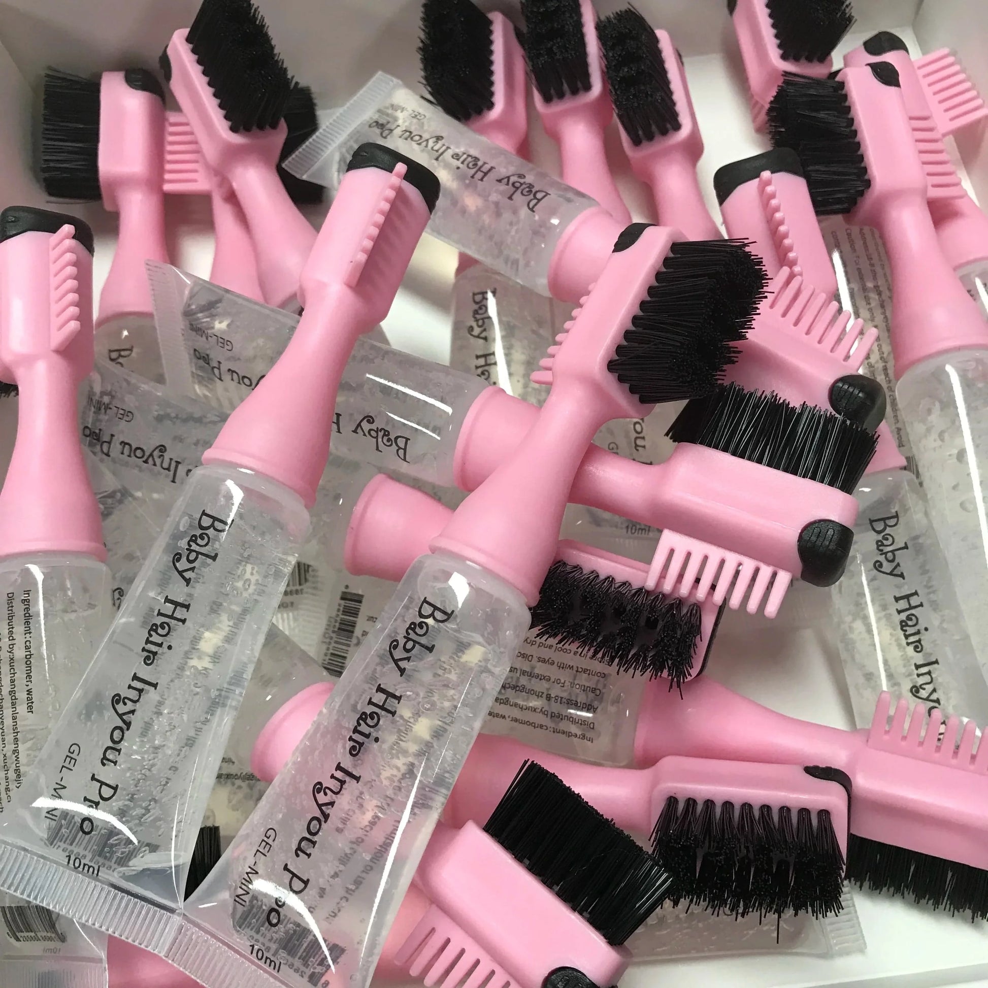 1 set(2 pcs) salon mini styling edge control wax gel stick for black hair private label edge control brush comb baby hair edge control gel