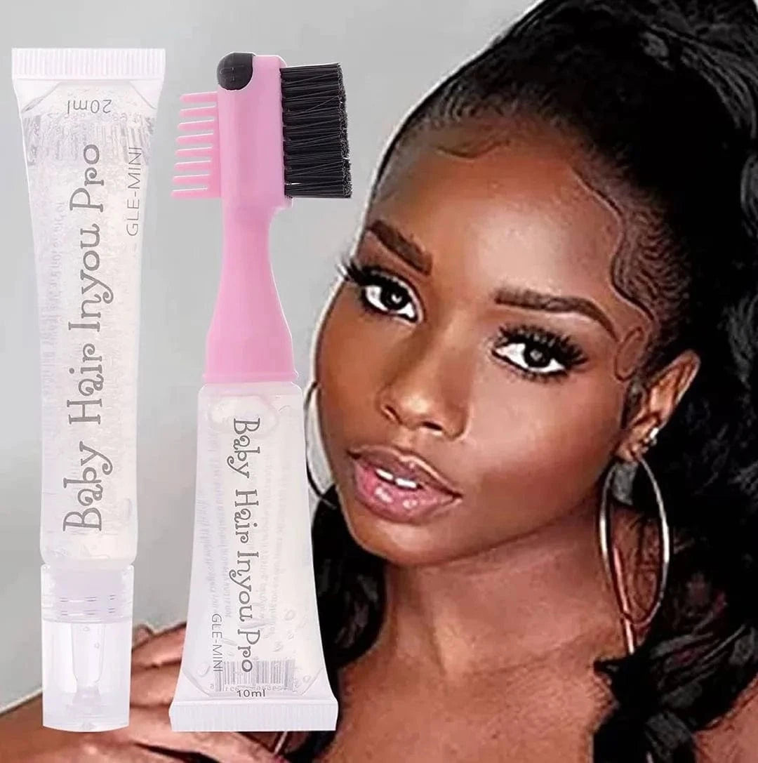 1 set(2 pcs) salon mini styling edge control wax gel stick for black hair private label edge control brush comb baby hair edge control gel