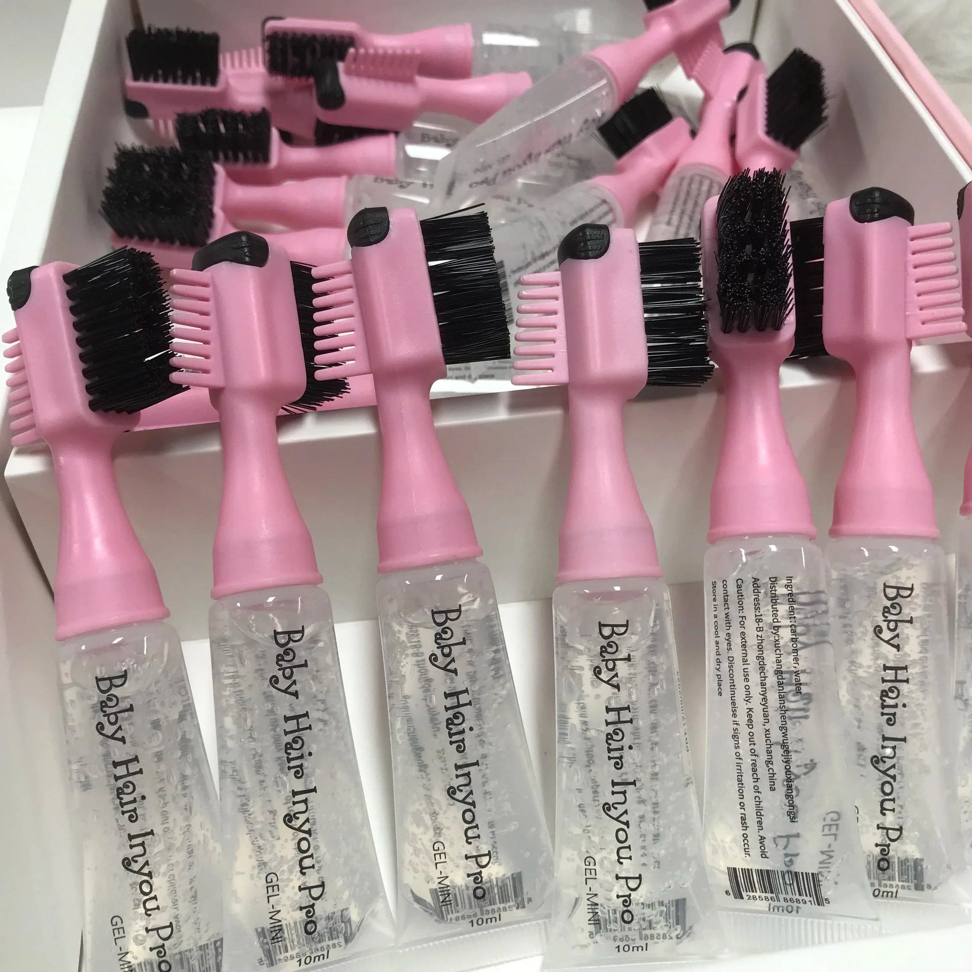 1 set(2 pcs) salon mini styling edge control wax gel stick for black hair private label edge control brush comb baby hair edge control gel