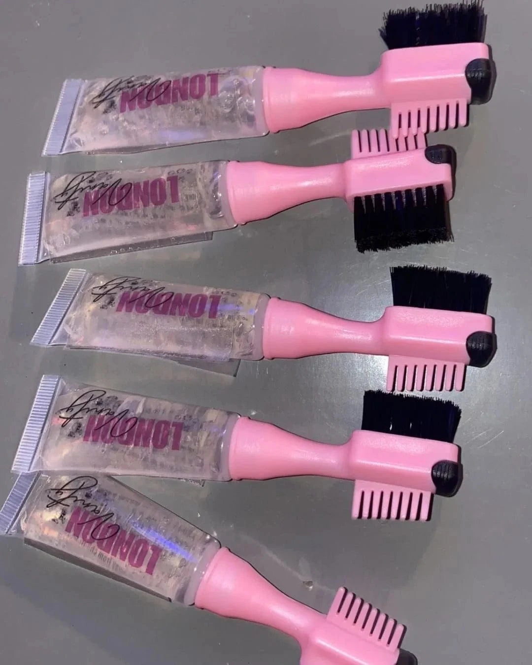 1 set(2 pcs) salon mini styling edge control wax gel stick for black hair private label edge control brush comb baby hair edge control gel