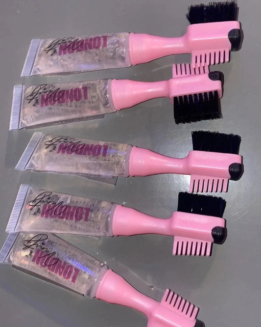 1 set(2 pcs) salon mini styling edge control wax gel stick for black hair private label edge control brush comb baby hair edge control gel